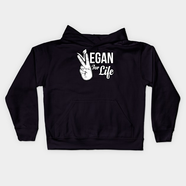 Vegan For Life Veganism Kids Hoodie by paola.illustrations